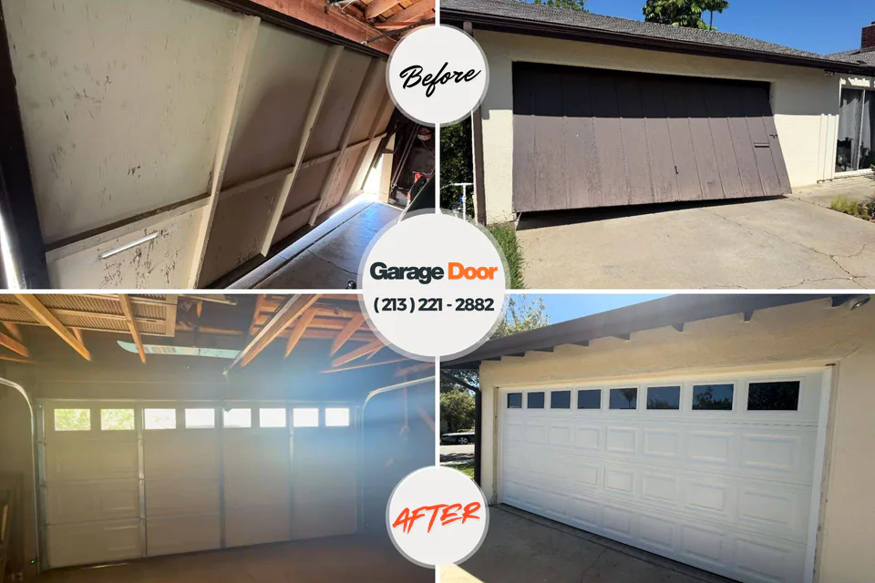 Before and after: garage door repair Monteagle, TN